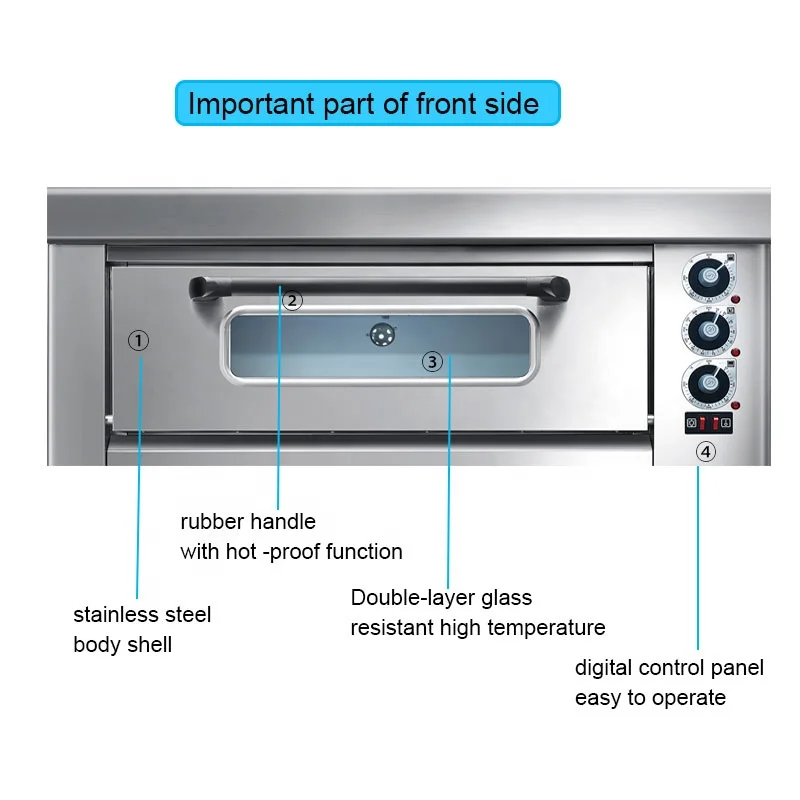 Kitchen equipment chinese roast duck bread  baking machine electric deck oven with hot plate