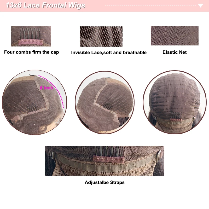 
Ombre Brown Lace Front Wigs Human Hair Pre Plucked Brazilian Virgin Hair Wavy Wigs for Woman 