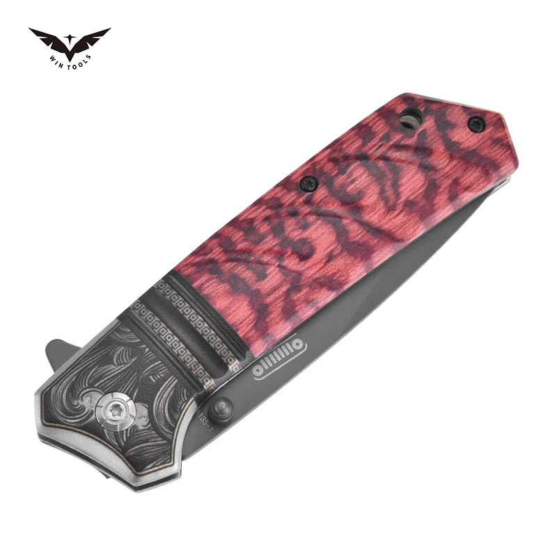 High Quality Small Pocket Knife Camping Knife Folding Knife Survival with Red Black G10 Handle