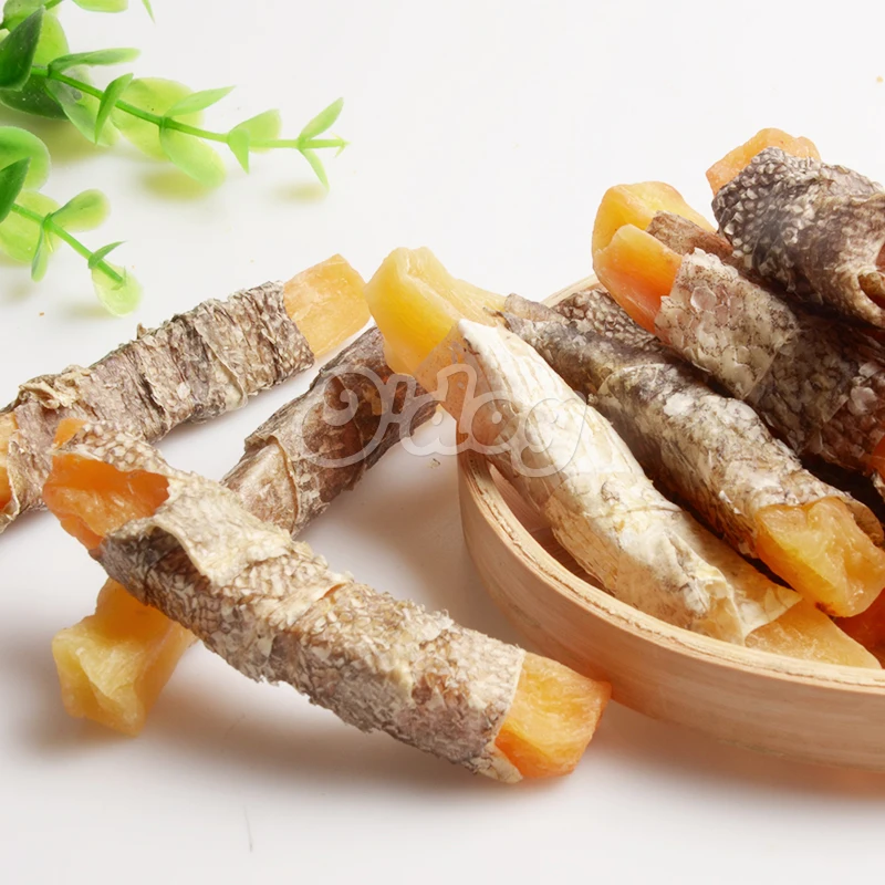 Wholesale Private Label Dog Treats Fish Skin Dog Snacks Seafood Natural Dog Treats