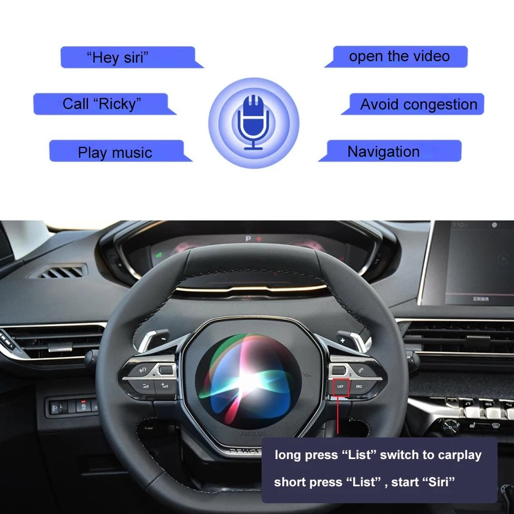 Wireless Carplay For Citroen C4 Smeg Nac Picasso Ds4 Ds3 308 508 208 200 Android Auto Module Box Mirror Link Navigation