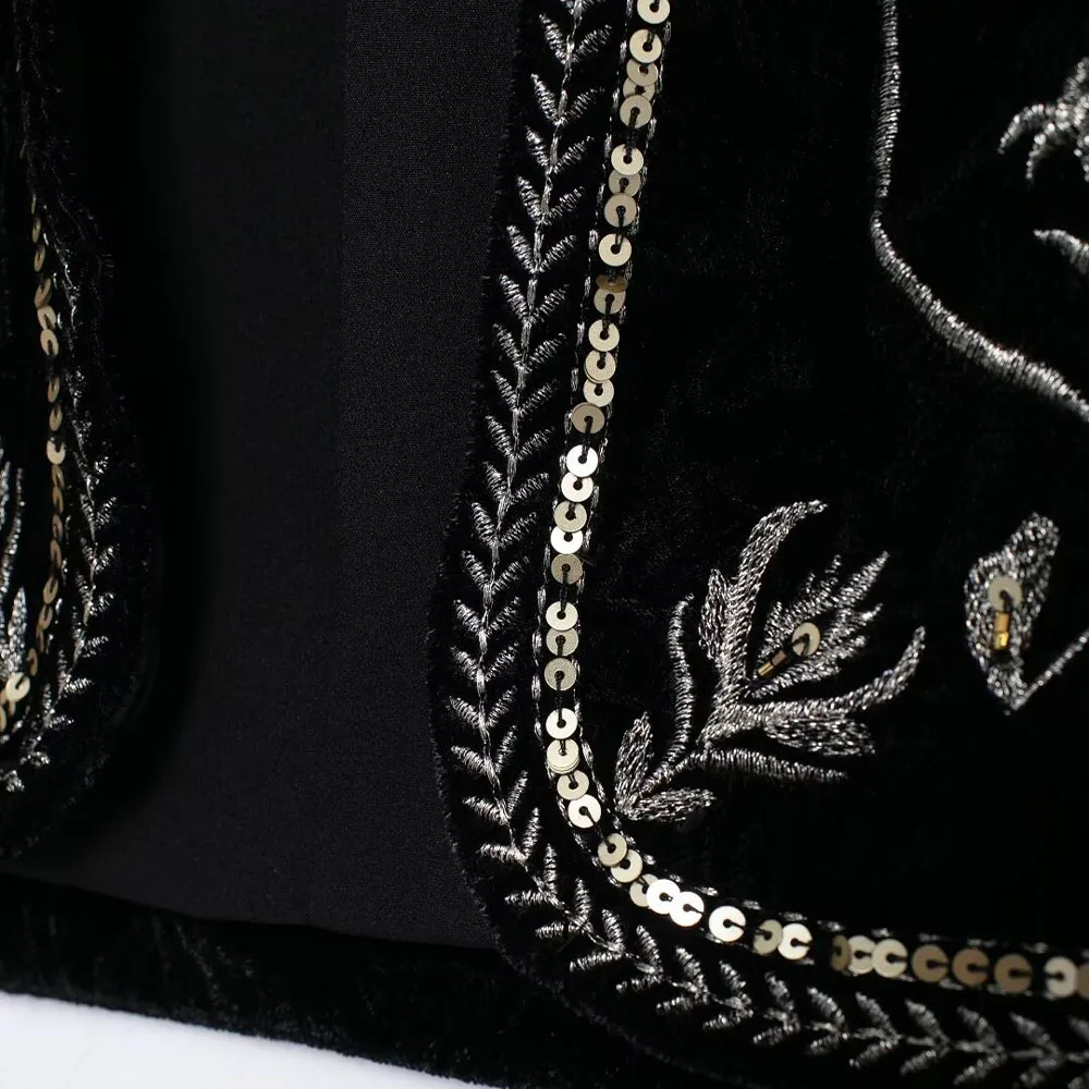 PB&ZA Women 2024 New Chic Fashion Velvet embroidery Vest Coat Vintage Sleeveless Female Waistcoat Chic Tops
