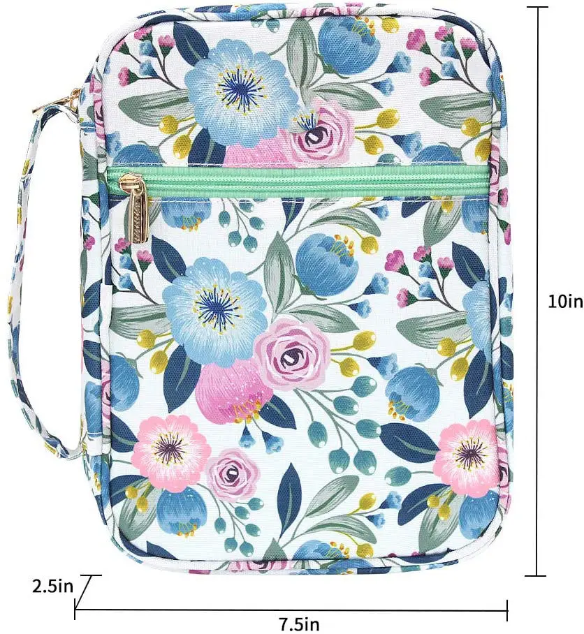 BSCI Bag Factory Custom Floral Pattern Standard Size Bible Book Case Bag for Women Girls