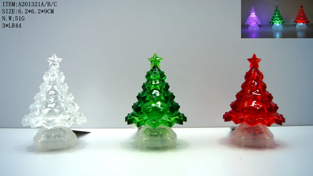 Factory Wholesale Led Christmas tree small night light Mini acrylic Christmas Tree for Christmas Decorations