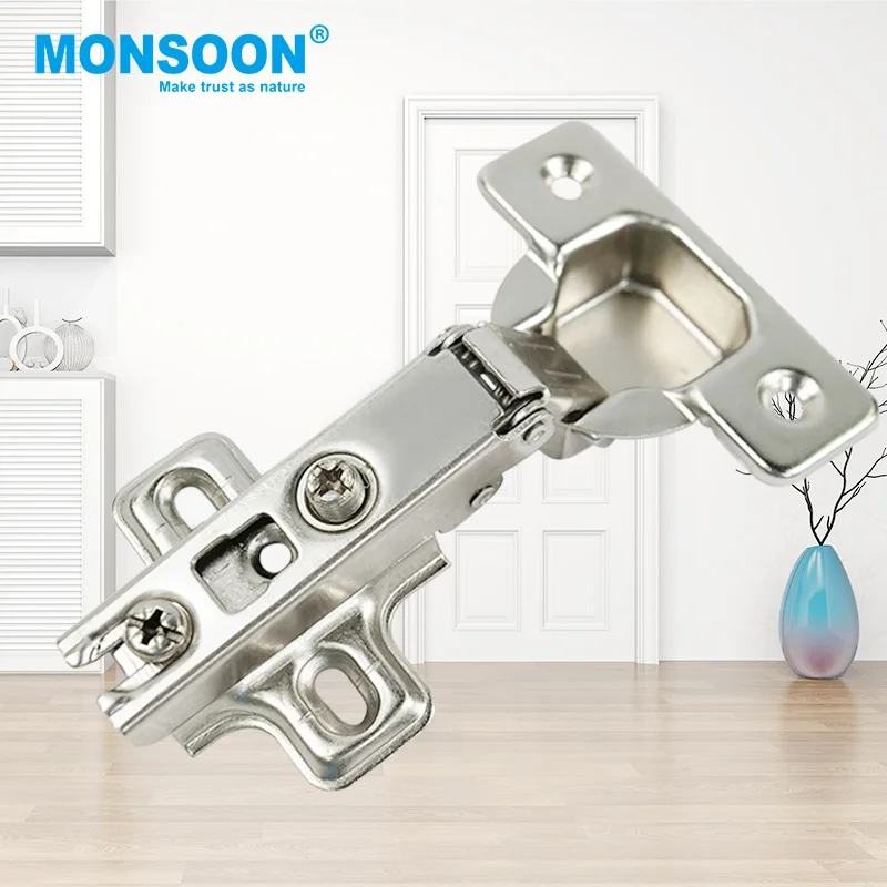 furniture Nickle Plated wooden door hidden hinge kitchen cabinet two way full overlay 35mm regular normal hinge