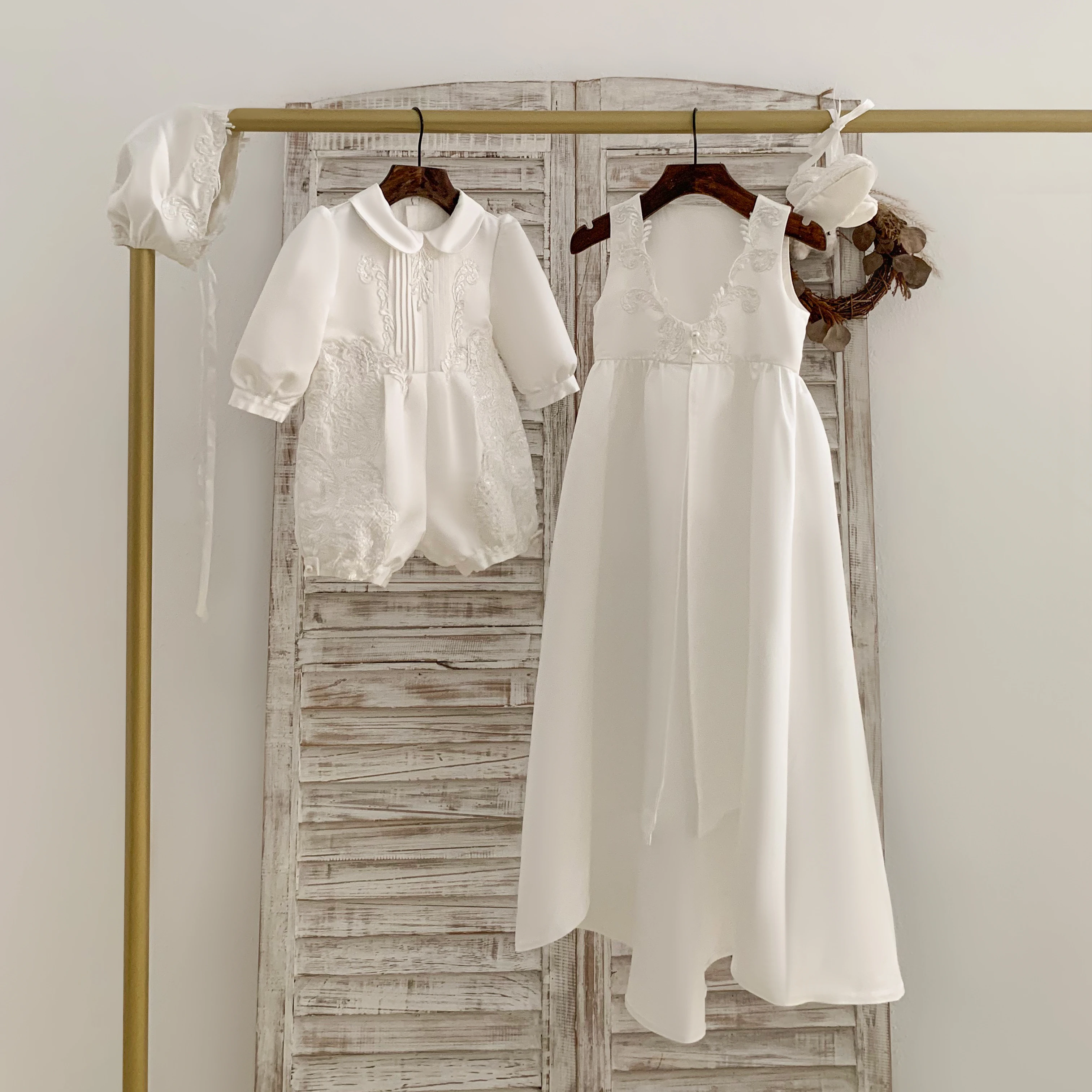 Детский кружевной Атласный Костюм для крещения