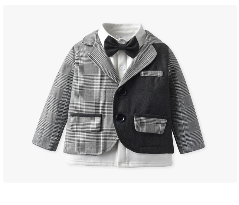 2022 Kids wear boys dress clothes baby boy formal wear children long sleeve suits baby boy birthday party outfits