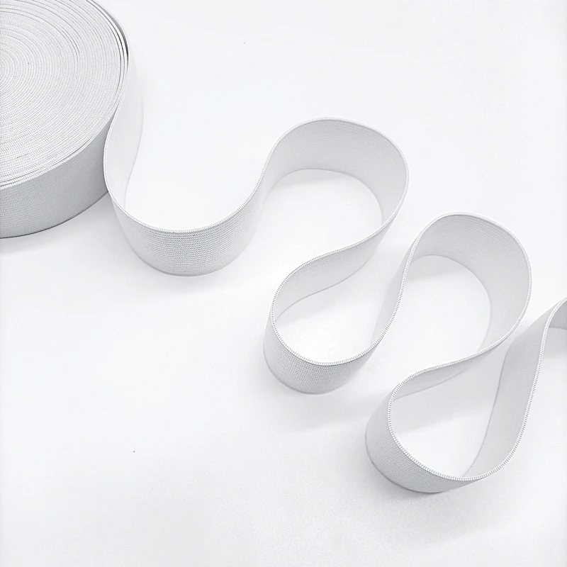 High elasticity crochet knitted elastic band black and white custom wide knitted elastic bands for garment