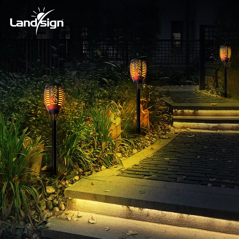 Waterproof outdoor antorcha led solar decorative lighting automatically turn on/off street lights from dusk to dawn