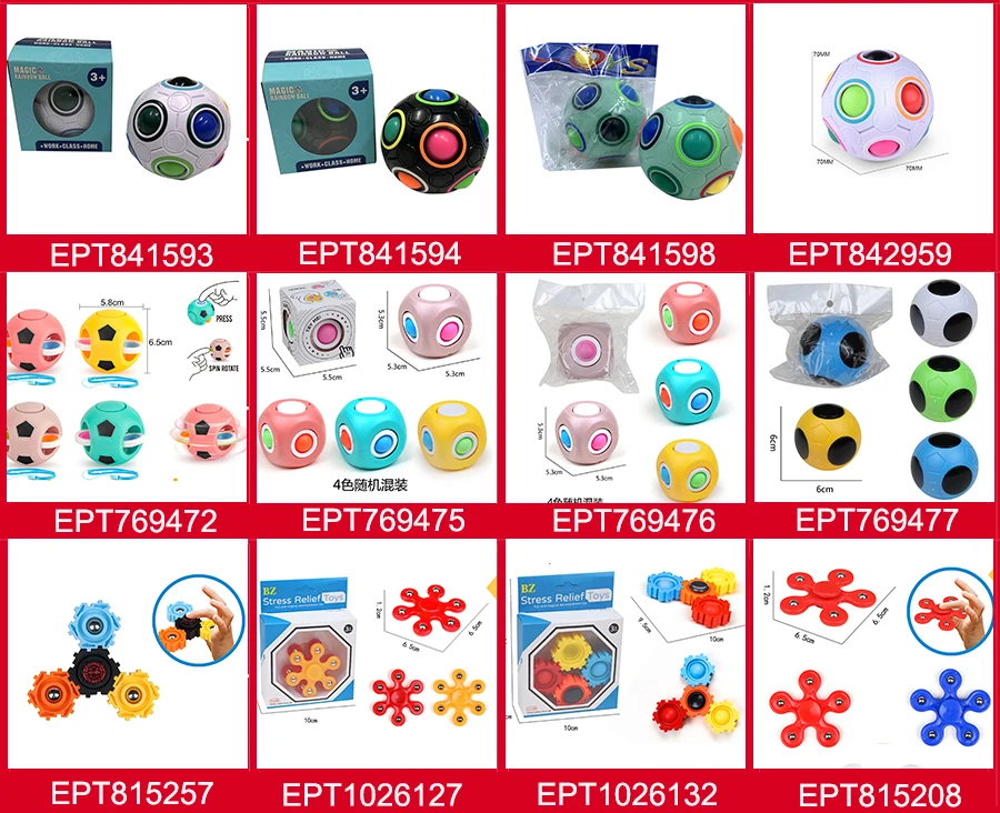 Ept 1 Dollar Item Toys Store Promotion Rotating Magic Cube Spinner Fidget Toy 2023