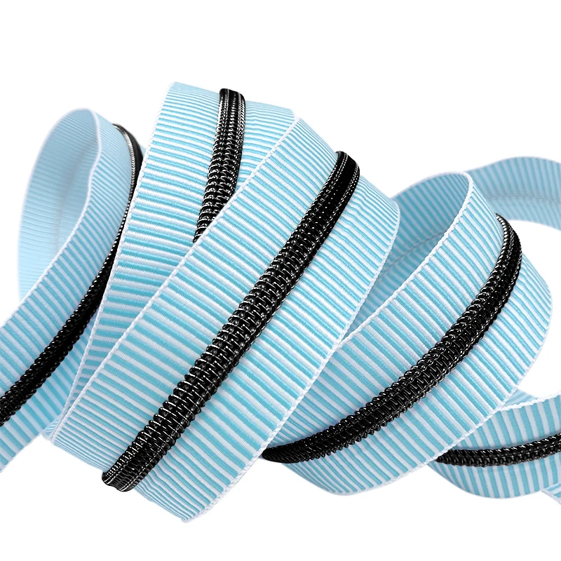 Wholesale stripes zipper tape custom 5# fashionable #3 nylon zipper coil for handbag