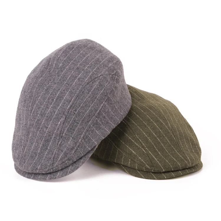 Fashion Plaid Striped British Newsboy Plain Adult Female Wool Ivy Hats
