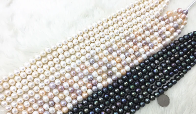 
12-13mm Wholesale Fresh Water Pearls Near Round Pearl Real Natural Freshwater Cultured Loose Pearl Strand 