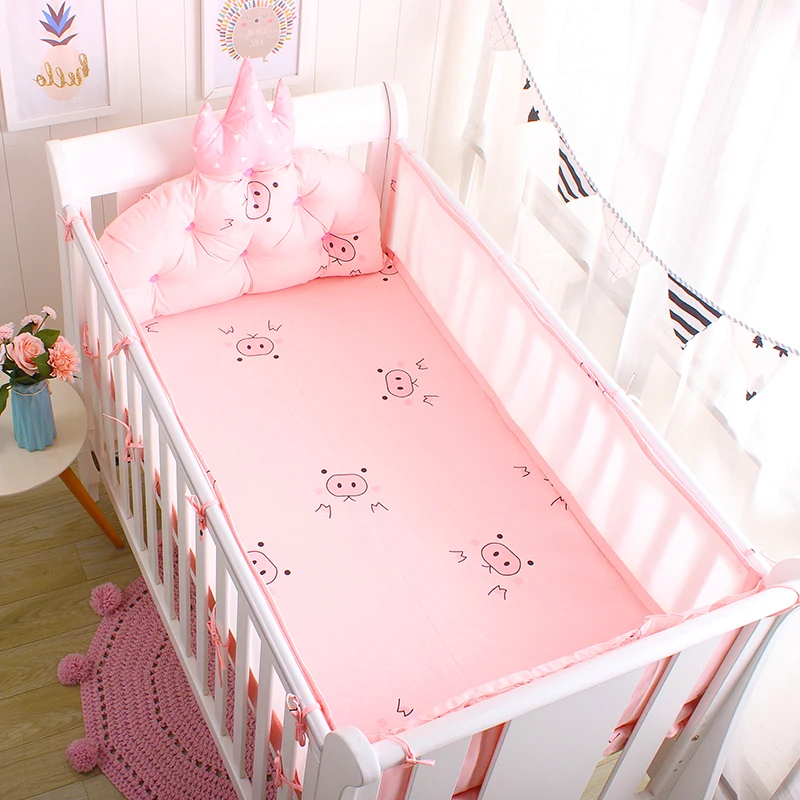 Design children cotton crib sheet newborn breathable mesh baby bumper