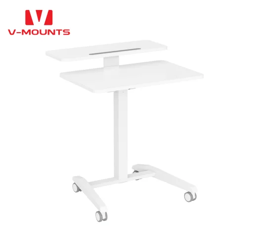 V-mounts Home Office Gas Spring  Mobile Lift Computer/Laptop Desk With Double Layered Table Panel VM-FA114