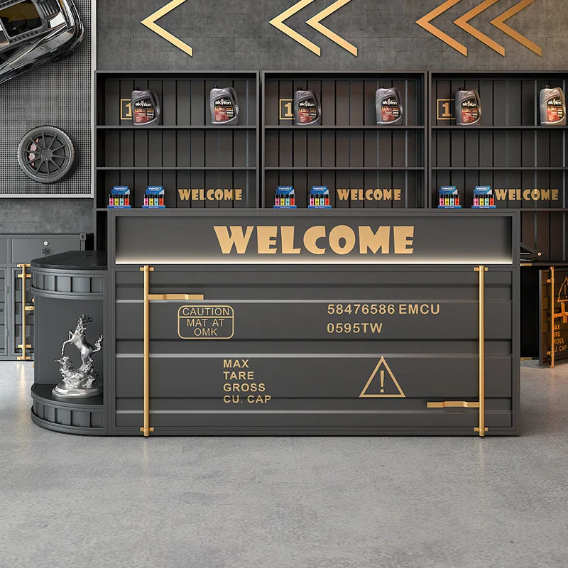 Ekintop Custom Bar Counter Design Idea L Shape Metal Commercial Restaurant Nightclub Bar Counter