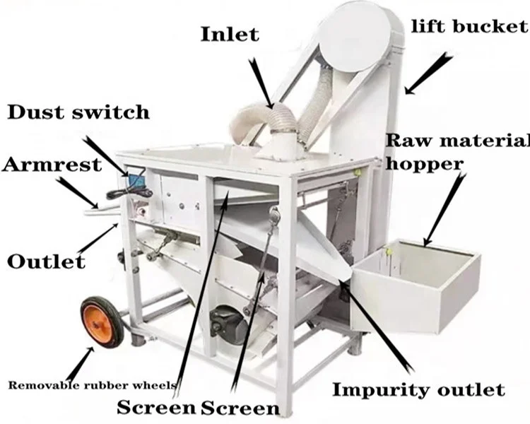 High Efficient seed selector for planter Vibration Grain Cleaner Bean Seed Cleaning Machine