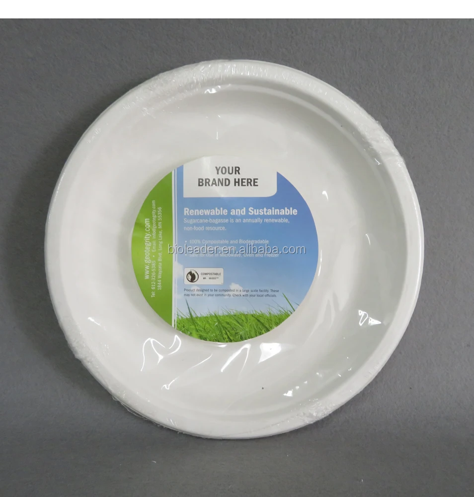 Small Round 6 Inch Biodegradable Sugarcane Bagasse Disposable Dessert Plate For Party