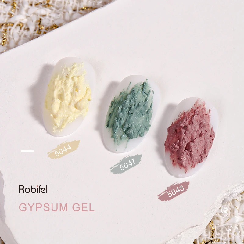 Robifel 3D nail painting art gel Metallic Plaster gel 6colors Unique 4D 5D effect gypsum Plaster nail gel polish in jars