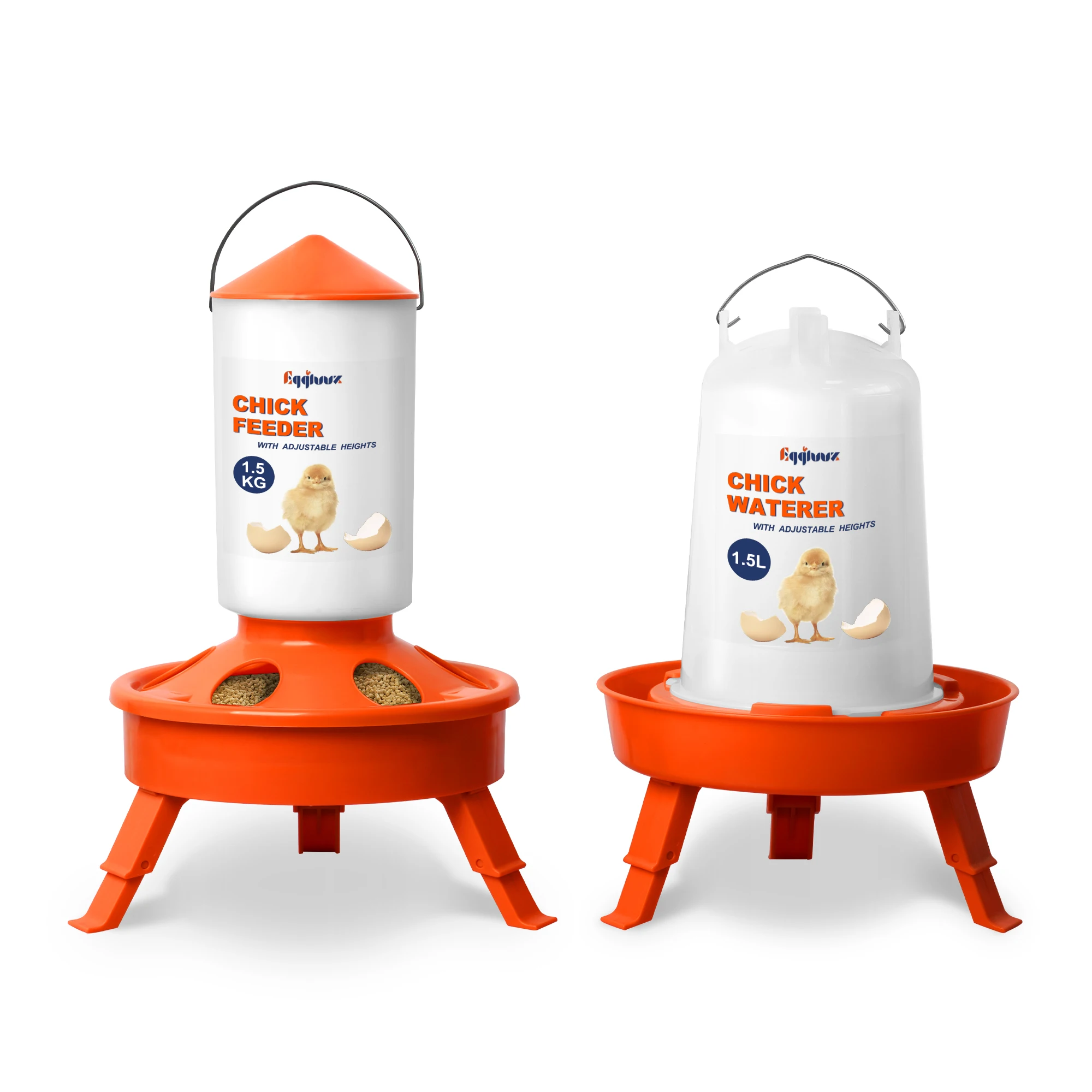 New design Plastic Automatic Poultry Drinker and  Chicken feeder with legs