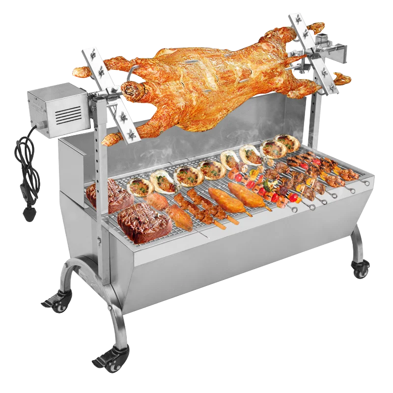 Stainless steel pork commercial charcoal Rotisserie grill spit roaster rotisserie for Heavy Duty