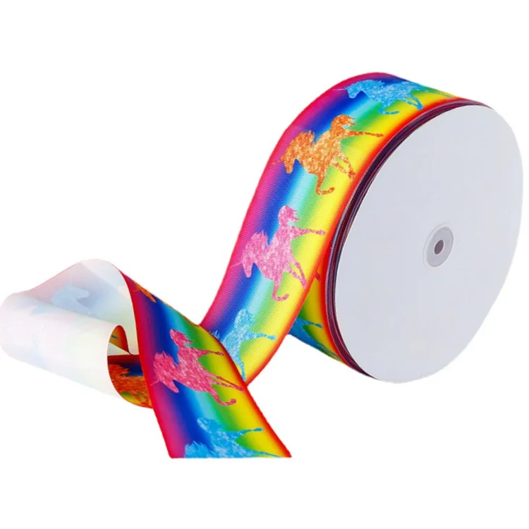 Custom 75Mm Grosgrain Satin Ribbon Logo Printed Grosgrain Ribbon