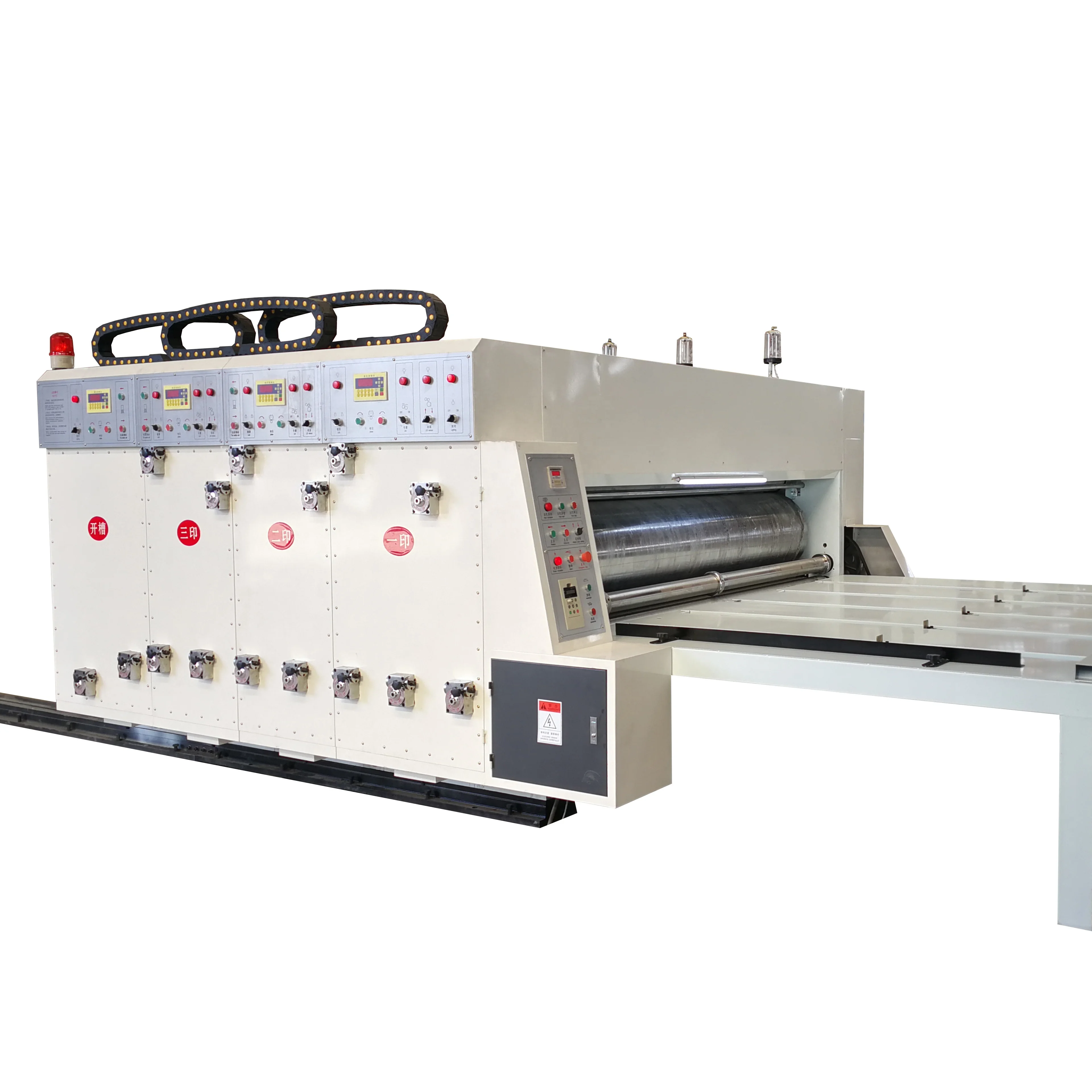 2 3 4 color chain feeding flexo printer slotter die cutter machine