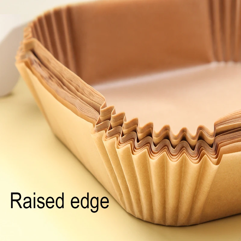 AIUDO Food Grade Heat Resistant Non-stick Round Square 100pcs Disposable Paper Liner Parchment Baking Paper Air Fryer Paper