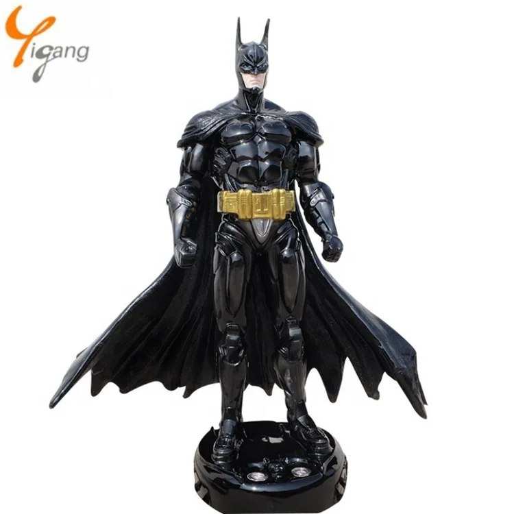 outdoor decoration life size movie superhero resin art cartoon figure fiberglass bat man statue sculpture for sale