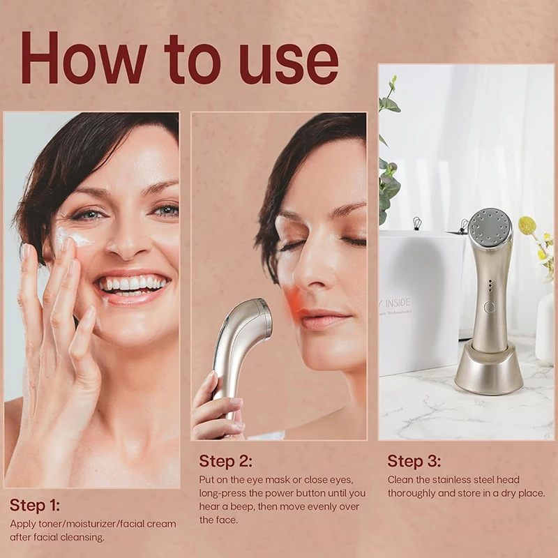 Electric Handheld Phototherapy Import Device Red Light Skin Rejuvenation Facial Beauty Machine