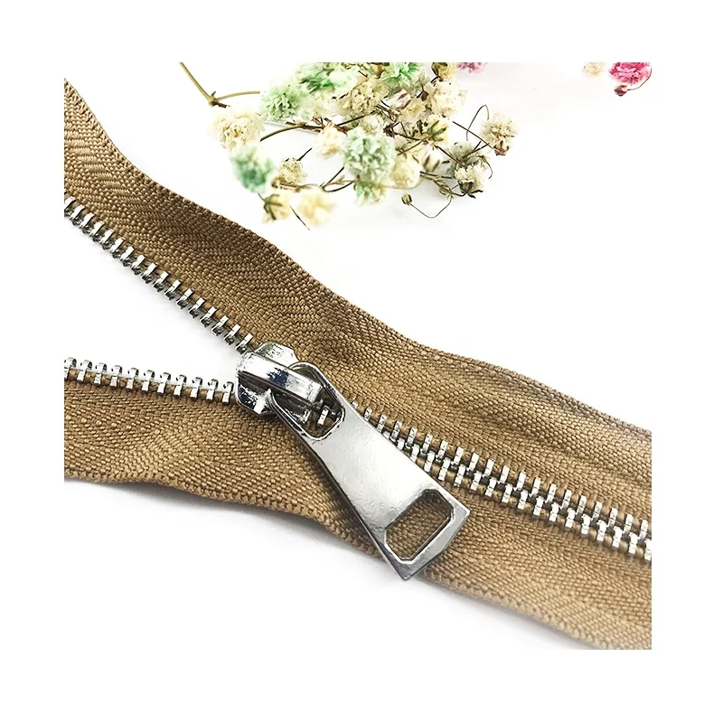 Open end closed end two way type Corn Y European style teeth metal Roll Zipper With Auto Lock Slider For handBags Suitcase
