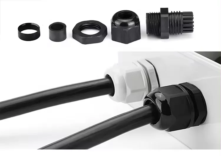 SH-NXL Пластик/Нейлон Exe Кабель Сальник IP68 Черный  IP66/IP67/IP68 Водонепроницаемый M12 Cnex CCC