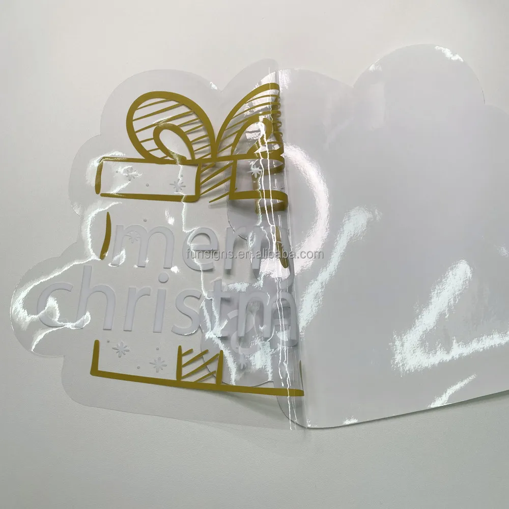 Customized Durable PVC Static Decal Sticker, Holiday Decoration Removable Window Cling