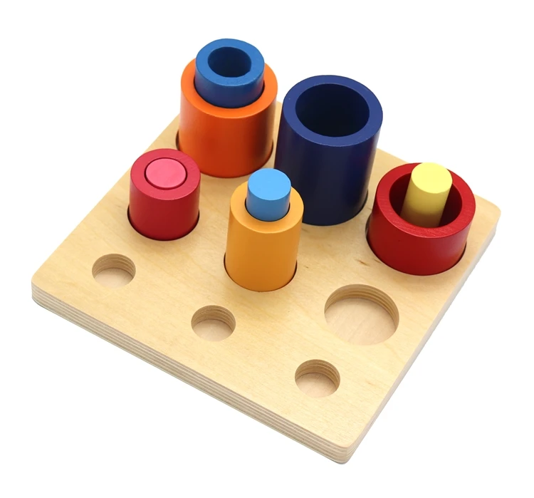 Colors Training Brinqued Different Circles and Cylinders Block educational toys learning montessori wood toy