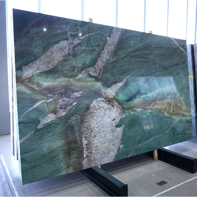 Green Quartzite Slabs Natural Tiffany Quartzite Stone Slab for Kitchen Countertop Island