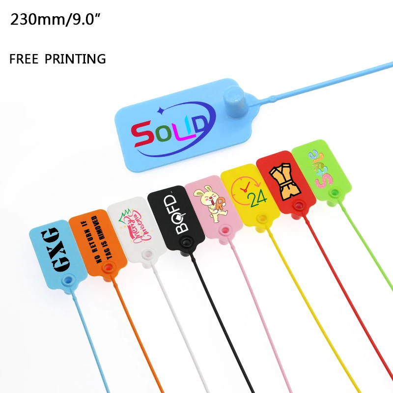Watch Sneaker Plastic Security Tag Lockable Plastic Clothes Hang Tags Black Plastic Tag