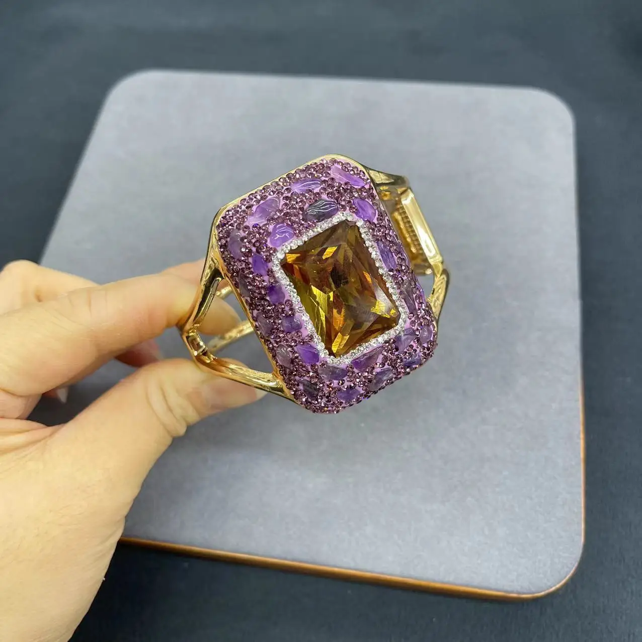 Turkey Sudan stone inlaid with amethyst original stone bracelet Jewelry