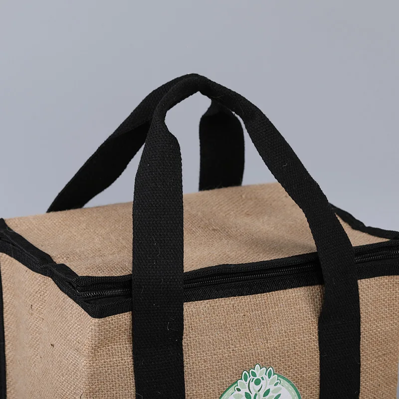 New Wholesale Bento Linen Bags Printed Logo Cooler Bag Handbags Outdoor Barbecue Travel Picnic Food Insulation Bags