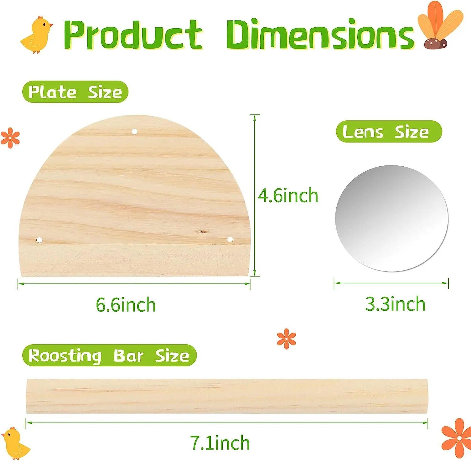 Pine with mirror chicken habitat Chicken jungle gym chicken toys are suitable for parrot, hen training roosting toys