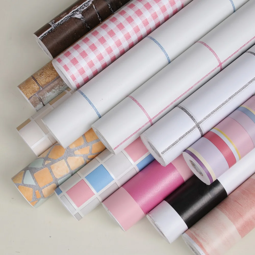 Customized Design Vinyl PVC Wallpaper Peel and Stick contact paper Waterproof Self Adhesive Wall Film for house decor
