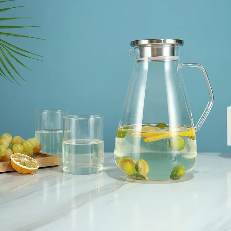 68 OZ  borosilicate glass iced tea glass borosilicate glass water pitcher drinking water jug set carafe