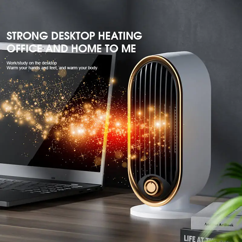 Fast Heating Fan Living Room Portable PTC Ceramic Fan Heater Bedroom 800w Mute Desktop  Air Warmer