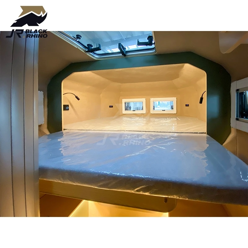 China professional manufacture retro camper trailer rv black trailer truck camper pickup