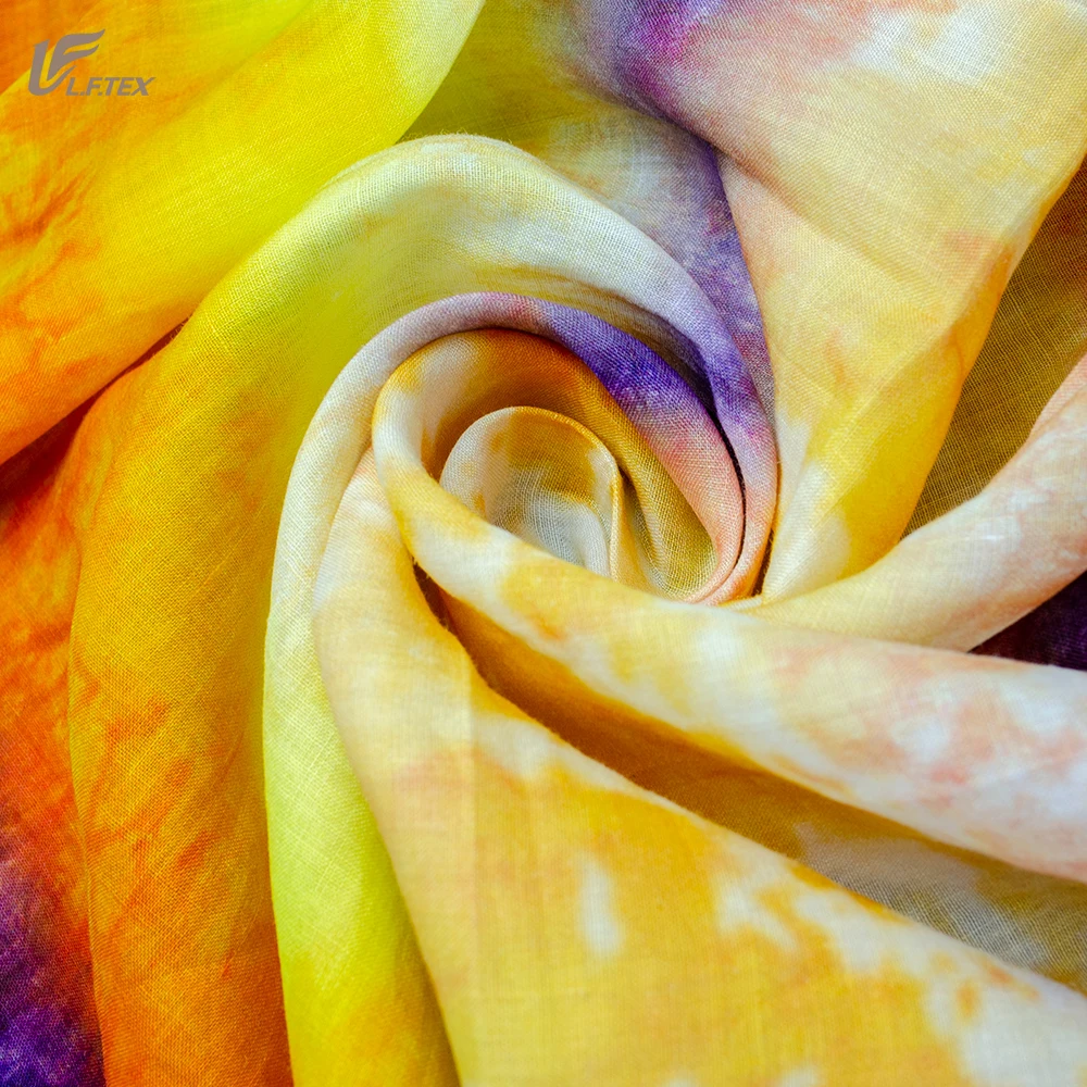 Распродажа, в наличии, женские трендовые ткани из льна рами с цифровым принтом, удобная ткань с принтом, 2021