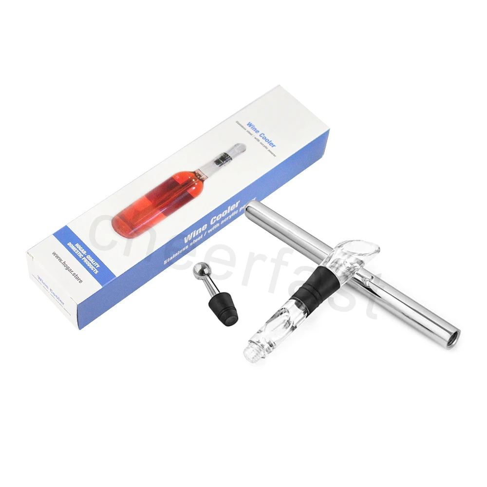 Simply Store Chill Rod in the Freezer for About One Hour Cooler Stick Set With Aerating Pourer and Color Box Wine Ice Stick Set