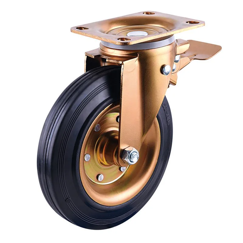 New style heavy duty steel castor wheel 6/8 inch industrial trolly wheel heavy duty caster