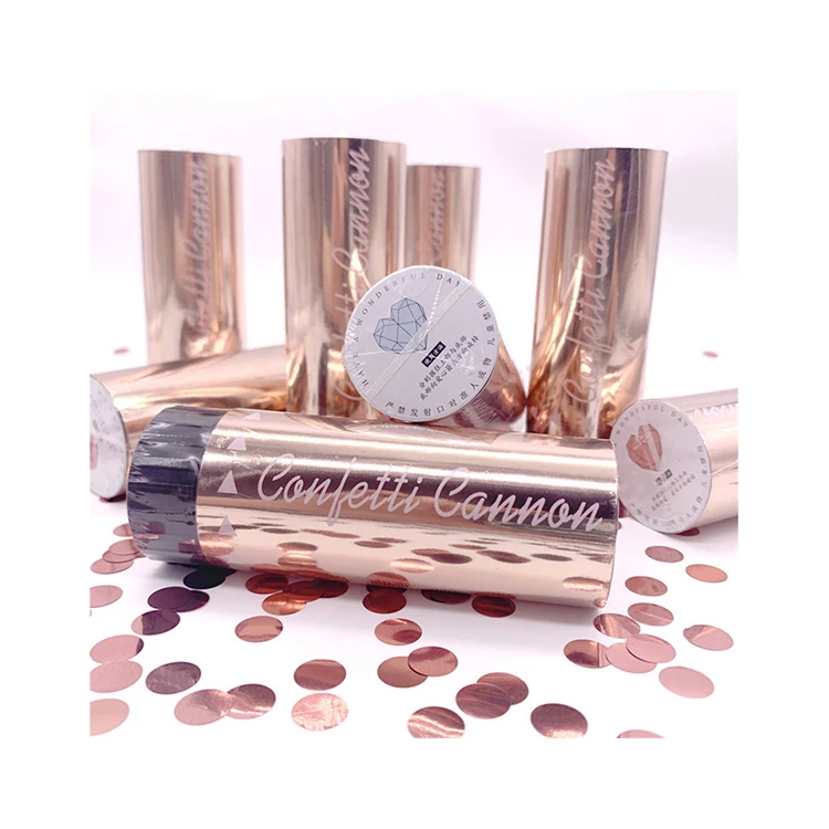 Hot sale round mini short barrel party popper holding confetti cannon with colorful sequins