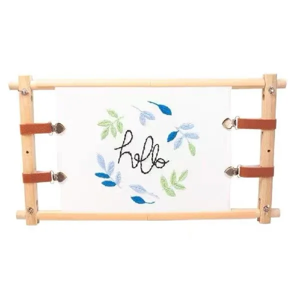 Portable Simple Cross-Stitch Sewing Kit Small Square Wooden Embroidery Frame With Shed Shelf Home Embroidery Tools for Knitting