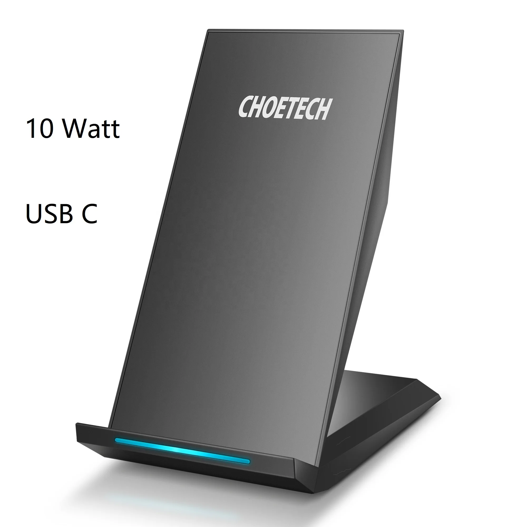 USB Type C 10W fast Qi wireless phone charging stand cordless wireless charger docking station for iPhone and Samsung