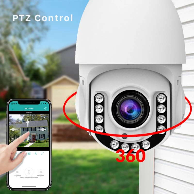 
4.5 inch Mini 1080p 20X wifi indoor outdoor night vision Full metal speed dome ptz ip camera 